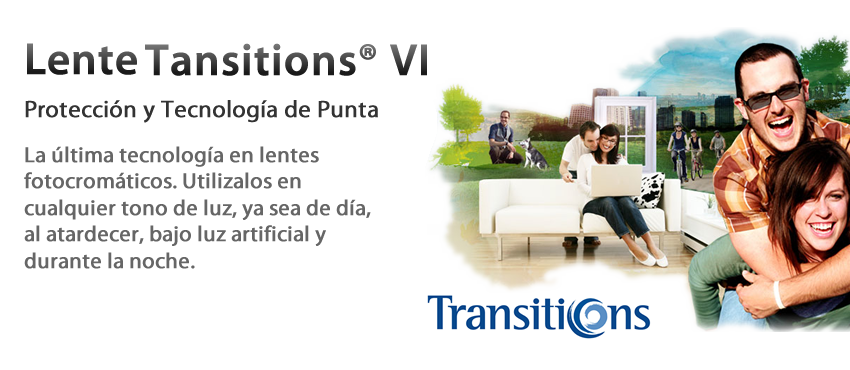 lentes transitions VI, lo mejor en lentes fotocromaticos para las optica